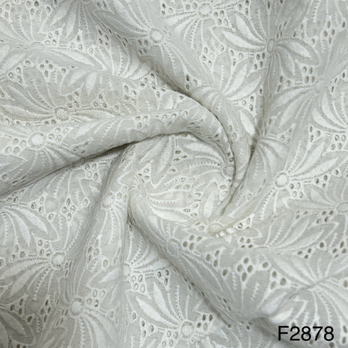 Chikankari Cotton Fabric-F2878